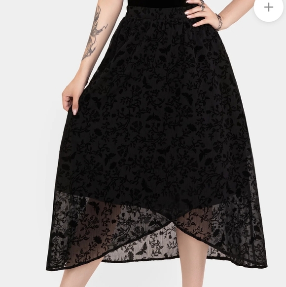 Disturbia Dresses & Skirts - 1499 NWT Disturbia Faustina Flocked Chiffon Mock Wrap Midaxi Skirt US 8